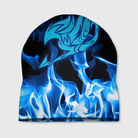 Шапка 3D с принтом Helmet Fairy tail blue fire в Тюмени, 100% полиэстер | универсальный размер, печать по всей поверхности изделия | Тематика изображения на принте: fairy tail | аниме | фейри теил | хвост феи