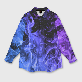 Мужская рубашка oversize 3D с принтом Фиолетовый огонь ,  |  | абстракция | горит | неон | неоновый | огонь | пламя | пожар | текстура | яркий