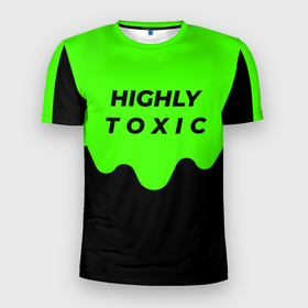 Мужская футболка 3D спортивная с принтом HIGHLY toxic 0.2 , 100% полиэстер с улучшенными характеристиками | приталенный силуэт, круглая горловина, широкие плечи, сужается к линии бедра | Тематика изображения на принте: green | neon | street style | style | toxic