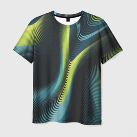 Мужская футболка 3D с принтом Wave   Fashion в Тюмени, 100% полиэфир | прямой крой, круглый вырез горловины, длина до линии бедер | abstraction | color | fashion | rastr | wave | абстракция | волна | мода | растр | цвет