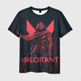 Мужская футболка 3D с принтом VALORANT OMEN в Екатеринбурге, 100% полиэфир | прямой крой, круглый вырез горловины, длина до линии бедер | omen | riot games | valorant | валорант | омэн