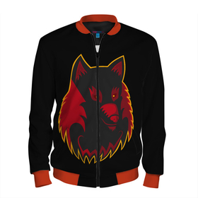 Мужской бомбер 3D с принтом Wolf Logo в Кировске, 100% полиэстер | застегивается на молнию, по бокам два кармана без застежек, по низу бомбера и на воротнике - эластичная резинка | animal | beast. | dog | logo | wolf | woof | волк | животные | зверь | лого | логотип | собака | хищник