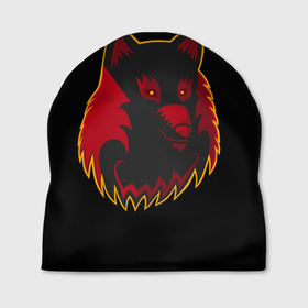 Шапка 3D с принтом Wolf Logo в Тюмени, 100% полиэстер | универсальный размер, печать по всей поверхности изделия | animal | beast. | dog | logo | wolf | woof | волк | животные | зверь | лого | логотип | собака | хищник