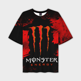 Мужская футболка oversize 3D с принтом Red grunge monster energy ,  |  | black monster | bmx | claw | cybersport | energy | monster | monster energy | moto | motocross | race | sport | киберспорт | когти | монстер энерджи | монстр | мото | мотокросс | ралли | скейтбординг | спорт | энергия