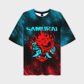 Мужская футболка oversize 3D с принтом Cyberpunk 2077 Самураи в Тюмени,  |  | cd project red | cyberpunk 2077 | demon | keanu reeves | samurai | smile | демон | киану ривз | киберпанк 2077 | самураи | смайл