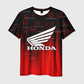 Мужская футболка 3D с принтом HONDA в Екатеринбурге, 100% полиэфир | прямой крой, круглый вырез горловины, длина до линии бедер | auto | car | honda | honda civic | sportcar. | авто | хонда | хонда аккорд | хонда цивик