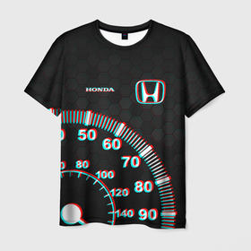 Мужская футболка 3D с принтом HONDA в Курске, 100% полиэфир | прямой крой, круглый вырез горловины, длина до линии бедер | auto | car | honda | honda civic | sportcar. | авто | хонда | хонда аккорд | хонда цивик