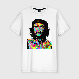 Мужская футболка премиум с принтом Che , 92% хлопок, 8% лайкра | приталенный силуэт, круглый вырез ворота, длина до линии бедра, короткий рукав | argentina | che guevara | color | cuba | paint | revolutionary | аргентина | краска | куба | революционер | цвет | че гевара
