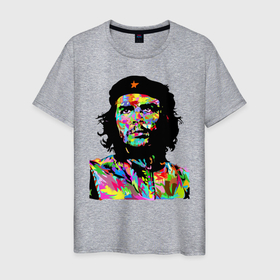 Мужская футболка хлопок с принтом Che в Курске, 100% хлопок | прямой крой, круглый вырез горловины, длина до линии бедер, слегка спущенное плечо. | argentina | che guevara | color | cuba | paint | revolutionary | аргентина | краска | куба | революционер | цвет | че гевара