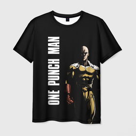 Мужская футболка 3D с принтом One Punch Man , 100% полиэфир | прямой крой, круглый вырез горловины, длина до линии бедер | one punch man | saitama | ванпанчмен | герои | люди | персонажи | сайтама