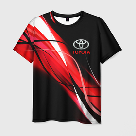 Мужская футболка 3D с принтом Toyota в Санкт-Петербурге, 100% полиэфир | прямой крой, круглый вырез горловины, длина до линии бедер | auto | sport | toyota | авто | автомобиль | автомобильные | бренд | марка | машины | спорт | тойота