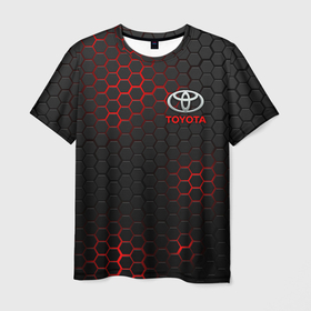 Мужская футболка 3D с принтом Toyota Тойота , 100% полиэфир | прямой крой, круглый вырез горловины, длина до линии бедер | auto | sport | toyota | авто | автомобиль | автомобильные | бренд | марка | машины | спорт | тойота