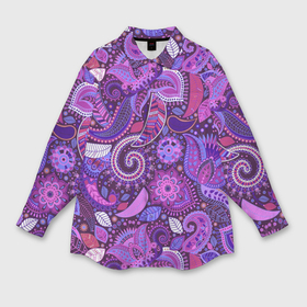 Мужская рубашка oversize 3D с принтом Фиолетовый этнический дудлинг ,  |  | геометрия | дудлинг | дудлы | линии | рисунок | точки | узоры | фигуры | фиолетовый | цветы | этнический
