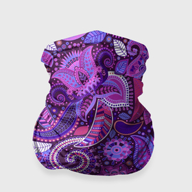Бандана-труба 3D с принтом Фиолетовый этнический дудлинг в Новосибирске, 100% полиэстер, ткань с особыми свойствами — Activecool | плотность 150‒180 г/м2; хорошо тянется, но сохраняет форму | геометрия | дудлинг | дудлы | линии | рисунок | точки | узоры | фигуры | фиолетовый | цветы | этнический