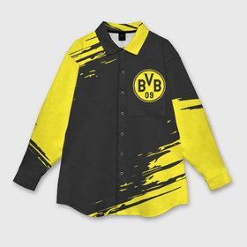 Мужская рубашка oversize 3D с принтом Borussia ,  |  | borussia | fc | football | football club | sport | боруссия | спорт | спортивные | униформа | фк | футбол | футбольный клуб