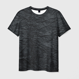 Мужская футболка 3D с принтом Черная Бумага , 100% полиэфир | прямой крой, круглый вырез горловины, длина до линии бедер | Тематика изображения на принте: pattern | textures | абстракция | бумага | геометрия | градиент | грязная | карбон | краска | мятая | паттерны | пергамент | пиксели | старая | текстуры | уголь | фигуры | фон | черная