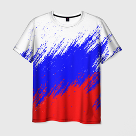 Мужская футболка 3D с принтом Россия в Новосибирске, 100% полиэфир | прямой крой, круглый вырез горловины, длина до линии бедер | russia | герб | государство | наша раша | патриотизм | раша | россия | россия 2020 | страна | флаг | флаг россии | я русский