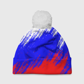 Шапка 3D c помпоном с принтом Россия , 100% полиэстер | универсальный размер, печать по всей поверхности изделия | russia | герб | государство | наша раша | патриотизм | раша | россия | россия 2020 | страна | флаг | флаг россии | я русский
