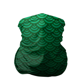 Бандана-труба 3D с принтом Узор зеленая чешуя дракон в Курске, 100% полиэстер, ткань с особыми свойствами — Activecool | плотность 150‒180 г/м2; хорошо тянется, но сохраняет форму | геометрия | градиент | дракон | змей | круги | переход цвета | синий | текстура | темный | узор | чешуя | ящерица