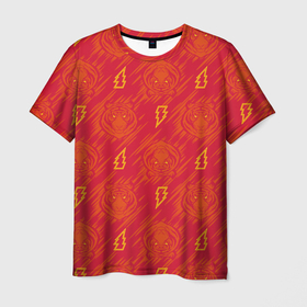 Мужская футболка 3D с принтом Шазам! в Тюмени, 100% полиэфир | прямой крой, круглый вырез горловины, длина до линии бедер | courage | dc | power | shazam | strength | vdsvar | warner bros. | молния | шазам