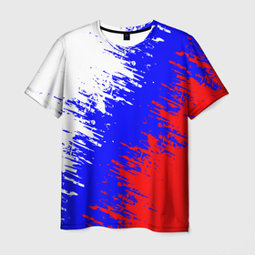 Мужская футболка 3D с принтом Россия в Екатеринбурге, 100% полиэфир | прямой крой, круглый вырез горловины, длина до линии бедер | russia | герб | государство | наша раша | патриотизм | патриотичные | раша | россия | россия 2020 | страна | флаг | флаг россии | я русский