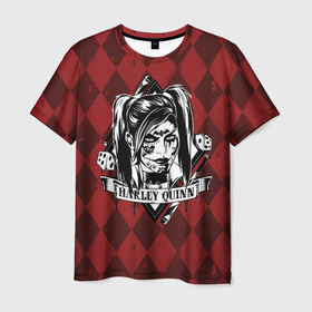 Мужская футболка 3D с принтом Harley Quinn , 100% полиэфир | прямой крой, круглый вырез горловины, длина до линии бедер | batman | batman arkham knight | harley quinn | vdzabma | бэтмен | бэтмен рыцарь аркхема | харли куинн