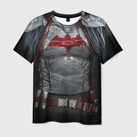 Мужская футболка 3D с принтом Red Hood equip в Белгороде, 100% полиэфир | прямой крой, круглый вырез горловины, длина до линии бедер | batman | batman arkham knight | red hood | vdzabma | бэтмен | бэтмен рыцарь аркхема | красный колпак