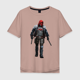 Мужская футболка хлопок Oversize с принтом Red Hood , 100% хлопок | свободный крой, круглый ворот, “спинка” длиннее передней части | batman | batman arkham knight | red hood | vdzabma | бэтмен | бэтмен рыцарь аркхема | красный колпак