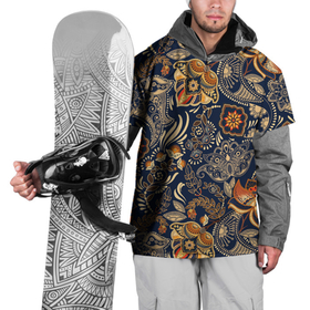 Накидка на куртку 3D с принтом Узор орнамент цветы этно , 100% полиэстер |  | Тематика изображения на принте: ботаника | винтаж | золото | лето | национальный стиль | природа | ретро | традиционный | узор | хиппи | цветы | черный фон | этно