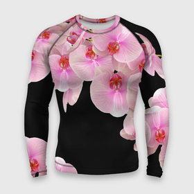 Мужской рашгард 3D с принтом Орхидеи в ночи ,  |  | Тематика изображения на принте: азия | бабочки | бутоны | ветки | девушкам | джунгли | женщинам | лепестки | летний | лето | листья | любовь | март | орхидеи | орхидея | подарок | природа | растения | розовыецветы | сад | тропика
