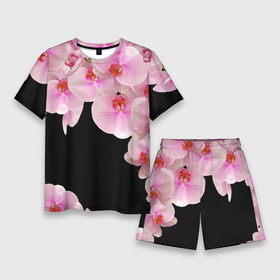 Мужской костюм с шортами 3D с принтом Орхидеи в ночи в Курске,  |  | азия | бабочки | бутоны | ветки | девушкам | джунгли | женщинам | лепестки | летний | лето | листья | любовь | март | орхидеи | орхидея | подарок | природа | растения | розовыецветы | сад | тропика
