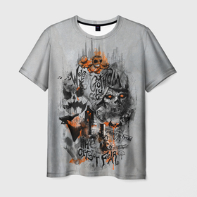 Мужская футболка 3D с принтом City Of Fear в Курске, 100% полиэфир | прямой крой, круглый вырез горловины, длина до линии бедер | batman | batman arkham knight | scarecrow | vdzabma | бэтмен | бэтмен рыцарь аркхема | пугало