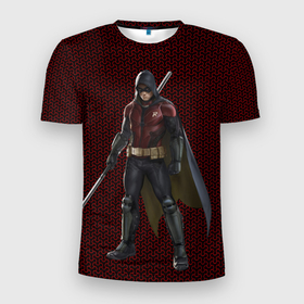 Мужская футболка 3D Slim с принтом Robin в Белгороде, 100% полиэстер с улучшенными характеристиками | приталенный силуэт, круглая горловина, широкие плечи, сужается к линии бедра | batman | batman arkham knight | robin | vdzabma | бэтмен | бэтмен рыцарь аркхема | робин