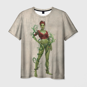 Мужская футболка 3D с принтом Poison Ivy в Тюмени, 100% полиэфир | прямой крой, круглый вырез горловины, длина до линии бедер | batman | batman arkham knight | poison ivy | vdzabma | бэтмен | бэтмен рыцарь аркхема | ядовитый плющ