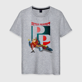 Мужская футболка хлопок с принтом Peter Rerfect в Санкт-Петербурге, 100% хлопок | прямой крой, круглый вырез горловины, длина до линии бедер, слегка спущенное плечо. | vdosadir | wacky races | безумные гонки | ханна барбера