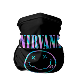 Бандана-труба 3D с принтом Nirvana(Спина) в Санкт-Петербурге, 100% полиэстер, ткань с особыми свойствами — Activecool | плотность 150‒180 г/м2; хорошо тянется, но сохраняет форму | nirvana | гитара | голограмма | кобейн | курт | курт кобейн | музыка | неон | нирвана | рок | смайл