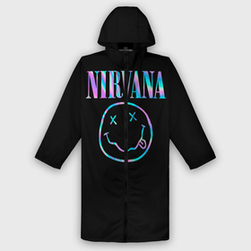 Дождевик унисекс 3D с принтом Nirvana(Спина) в городе Новоалтайск,  |  | nirvana | гитара | голограмма | кобейн | курт | курт кобейн | музыка | неон | нирвана | рок | смайл