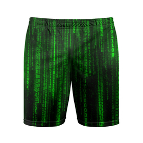 Мужские шорты спортивные с принтом Матрица код цифры программист ,  |  | бинарный код | веб | вирус | всемирная паутина | двоичный код | зеленый | интернет | информация | кибер | код | кодер | кодирование | матрица | наука | олдскул | по | программирование