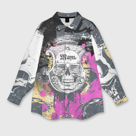 Мужская рубашка oversize 3D с принтом Череп в Петрозаводске,  |  | art | skull | арт | ретро | череп