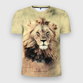Мужская футболка 3D спортивная с принтом Lion King в Белгороде, 100% полиэстер с улучшенными характеристиками | приталенный силуэт, круглая горловина, широкие плечи, сужается к линии бедра | animals | king | lion | африка | взгляд | голова | грива | дикие | животные | зверек | зверь | зодиак | клыки | король | кот | кошак | кошка | лапы | лев | лео | львенок | оскал | природа | саванна | симба | созвездие