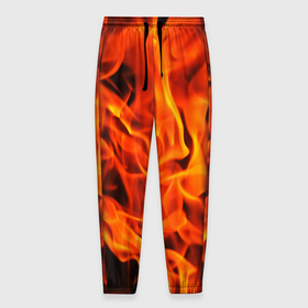 Мужские брюки 3D с принтом Огонь в Тюмени, 100% полиэстер | манжеты по низу, эластичный пояс регулируется шнурком, по бокам два кармана без застежек, внутренняя часть кармана из мелкой сетки | fire | в огне | взрыв | огненный | огонь | пожар | текстура