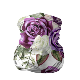 Бандана-труба 3D с принтом Красивые розы , 100% полиэстер, ткань с особыми свойствами — Activecool | плотность 150‒180 г/м2; хорошо тянется, но сохраняет форму | белые розы | белый | необычные | розовый | розы | синие розы | синий | фиолетовые розы | фиолетовый | цветы
