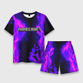 Мужской костюм с шортами 3D с принтом Minecraft в Курске,  |  | creeper | game | minecraft | блоки | игра | квадраты | компьютерная | крипер | майнкрафт | огонь