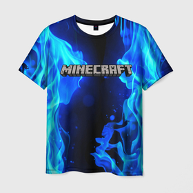 Мужская футболка 3D с принтом Minecraft , 100% полиэфир | прямой крой, круглый вырез горловины, длина до линии бедер | Тематика изображения на принте: creeper | game | minecraft | блоки | игра | квадраты | компьютерная | крипер | майнкрафт | огонь