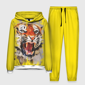 Мужской костюм 3D (с толстовкой) с принтом Оскал тигра в Екатеринбурге,  |  | Тематика изображения на принте: барс | волк | детёныш | джунгли | енот | животное | зубр | кот | лев | леопард | львица | медведь | охотник | пасть | полосы | пятнистая | рык | рычание | тигр | тигрица | хозяин | царьзверей | шерсть