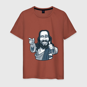 Мужская футболка хлопок с принтом Ты   классный в Тюмени, 100% хлопок | прямой крой, круглый вырез горловины, длина до линии бедер, слегка спущенное плечо. | Тематика изображения на принте: арт | бог доволен | бог одобряет | иисус | крутой | лайк | рисунок
