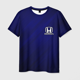 Мужская футболка 3D с принтом Honda в Кировске, 100% полиэфир | прямой крой, круглый вырез горловины, длина до линии бедер | honda | авто | автомобиль | логотип | марка | машина | надпись | текстура | хонда