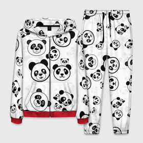 Мужской костюм 3D с принтом Панды , 100% полиэстер | Манжеты и пояс оформлены тканевой резинкой, двухслойный капюшон со шнурком для регулировки, карманы спереди | арт | животное | животные | зверь | картинка | коала | медведь | мишка | настроение | пальма | панда | панды | рисунок | текстура