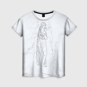 Женская футболка 3D с принтом Афродита , 100% полиэфир ( синтетическое хлопкоподобное полотно) | прямой крой, круглый вырез горловины, длина до линии бедер | афродита | скульптура | статуя