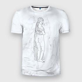 Мужская футболка 3D Slim с принтом Афродита в Курске, 100% полиэстер с улучшенными характеристиками | приталенный силуэт, круглая горловина, широкие плечи, сужается к линии бедра | афродита | скульптура | статуя